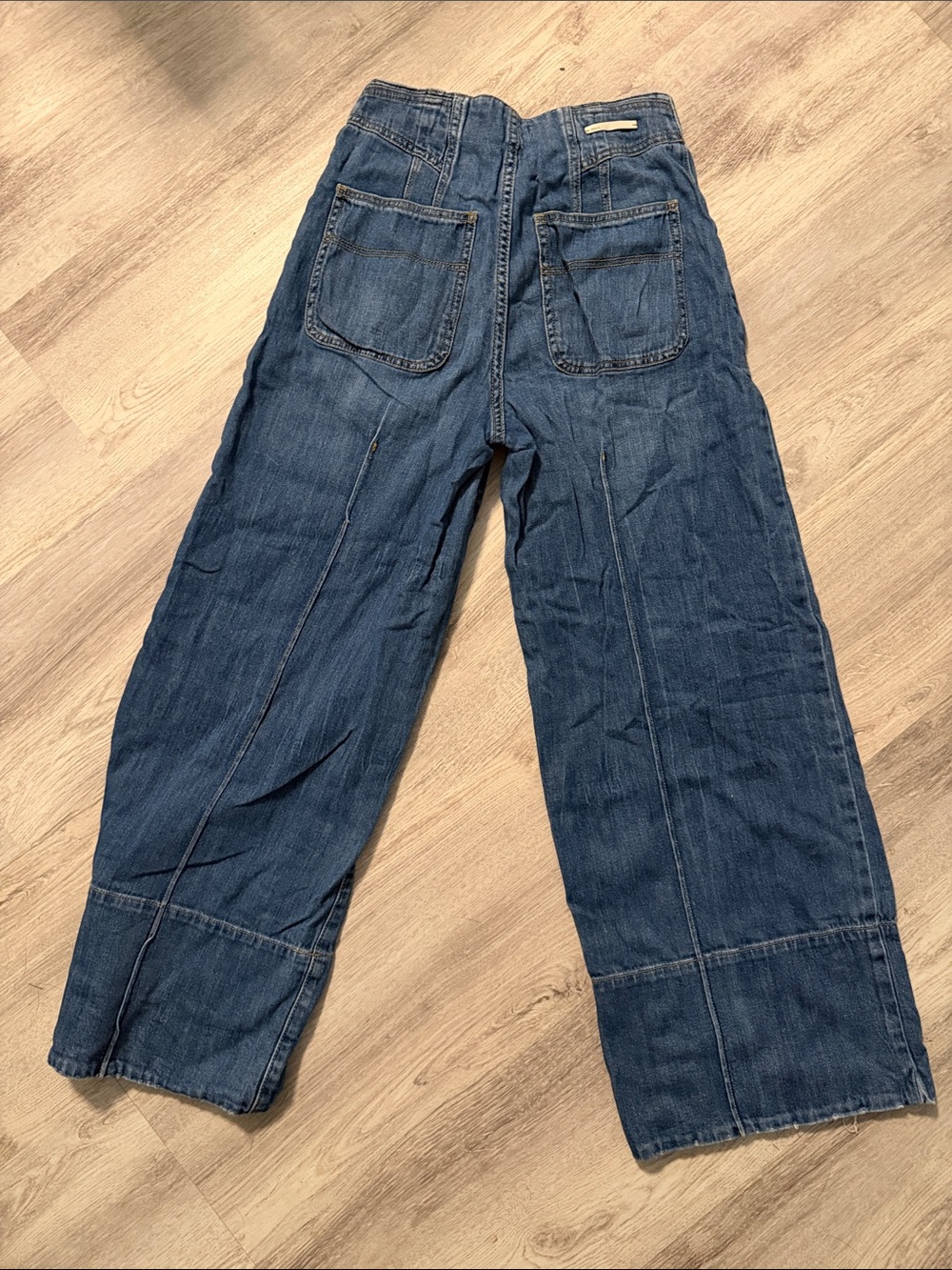 Anthropologie Wide-Leg Denim Jeans in Dark Blue - Picture 2 of 3